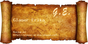 Glaser Erika névjegykártya